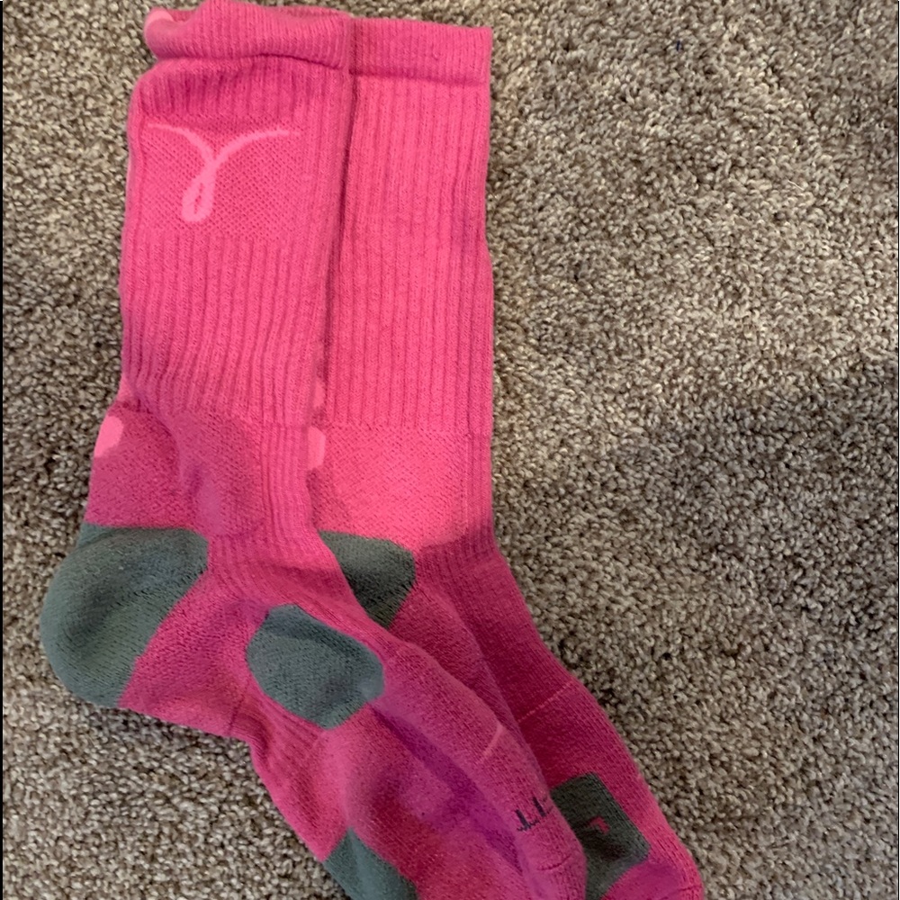 Breast cancer pink Nike socks